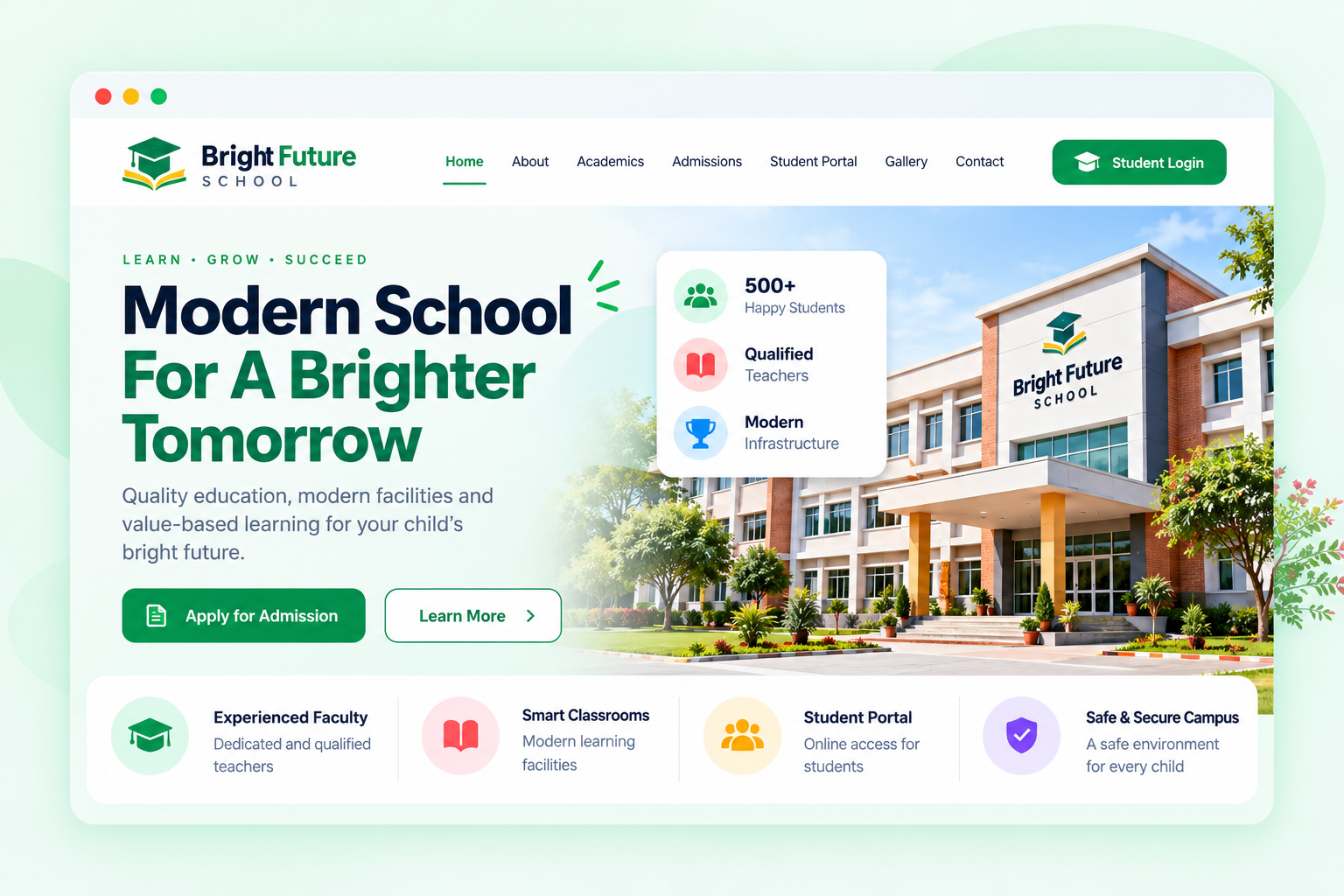Modern School Website